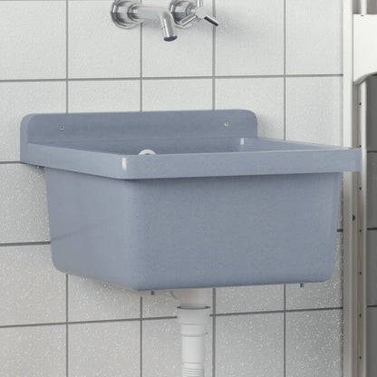 Lavabo a Parete Grigio 40x40x24 cm in Resina | homemem39