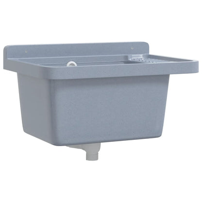 Lavabo a Parete Grigio 50x35x24 cm in Resina - homemem39