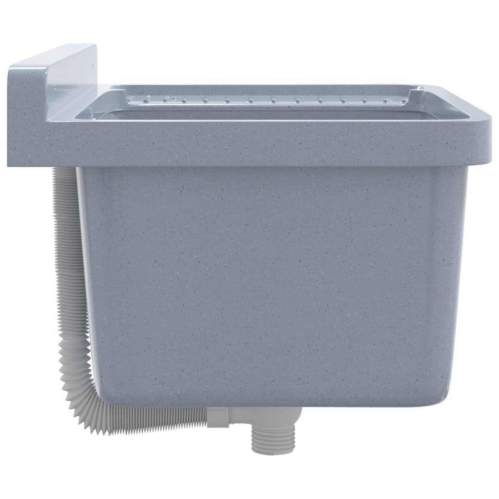 Lavabo a Parete Grigio 50x35x24 cm in Resina - homemem39