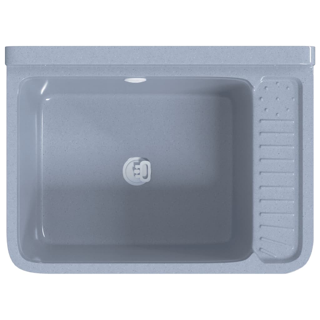 Lavabo a Parete Grigio 50x35x24 cm in Resina - homemem39