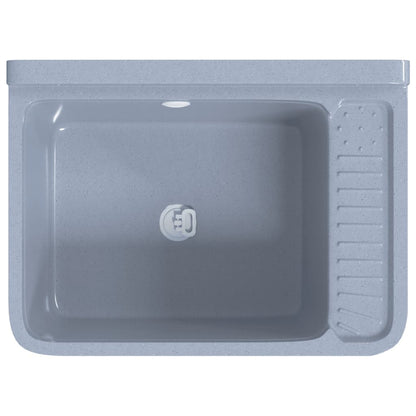 Lavabo a Parete Grigio 50x35x24 cm in Resina - homemem39