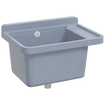 Lavabo a Parete Grigio 50x35x24 cm in Resina | homemem39