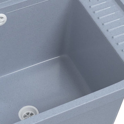 Lavabo a Parete Grigio 50x35x24 cm in Resina | homemem39