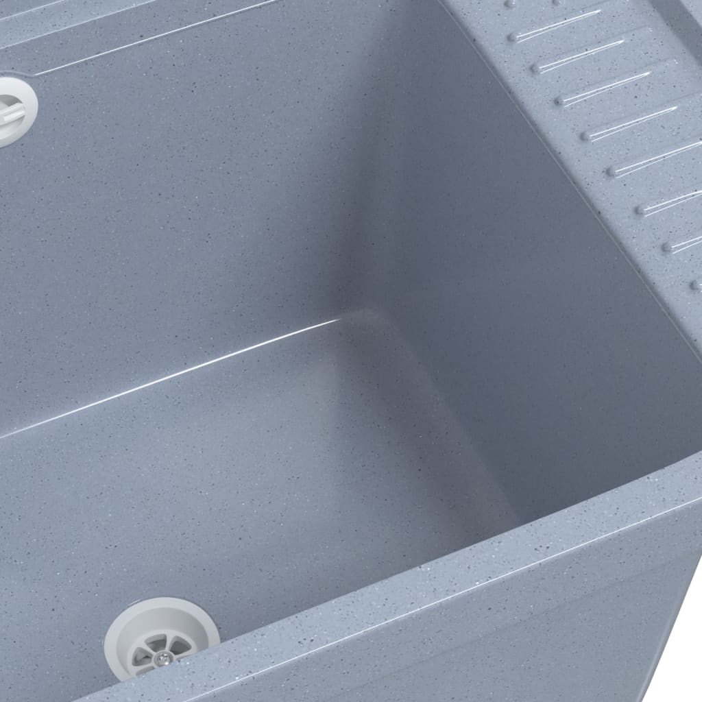 Lavabo a Parete Grigio 50x35x24 cm in Resina - homemem39