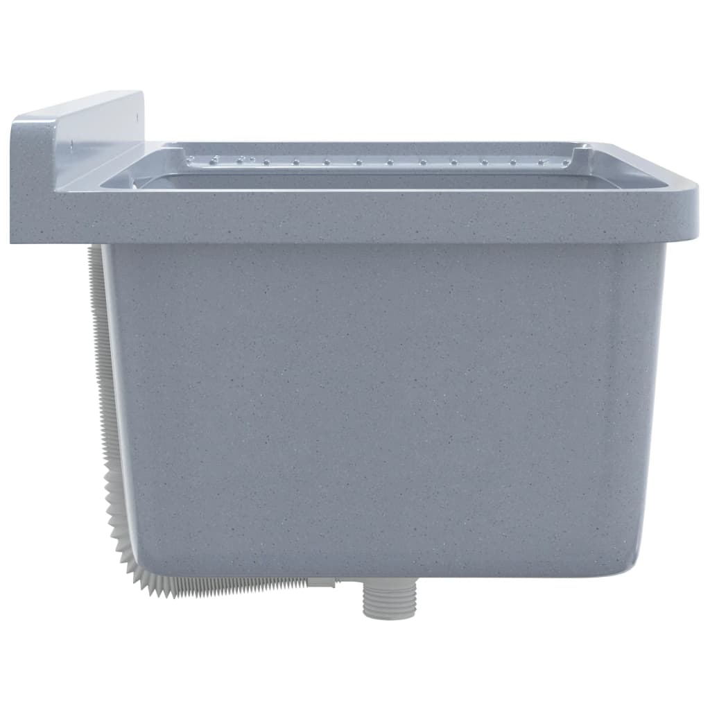 Lavabo a Parete Grigio 60x40x28 cm in Resina - homemem39