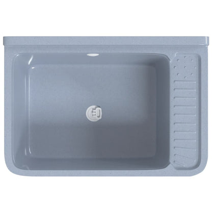 Lavabo a Parete Grigio 60x40x28 cm in Resina - homemem39