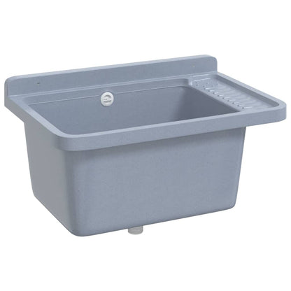 Lavabo a Parete Grigio 60x40x28 cm in Resina - homemem39