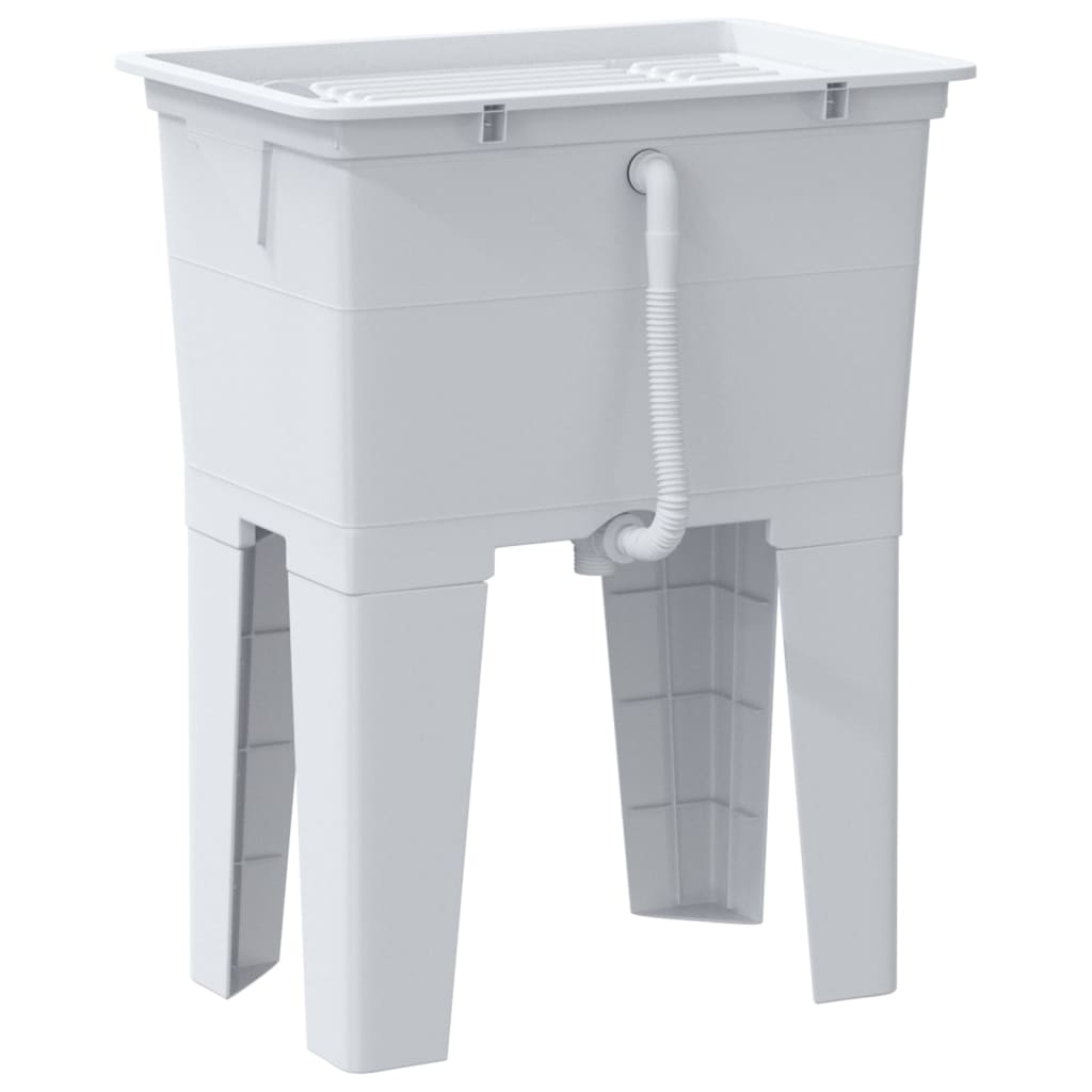 Vasca per Lavanderia Bianca 59x41x75 cm in Resina - homemem39