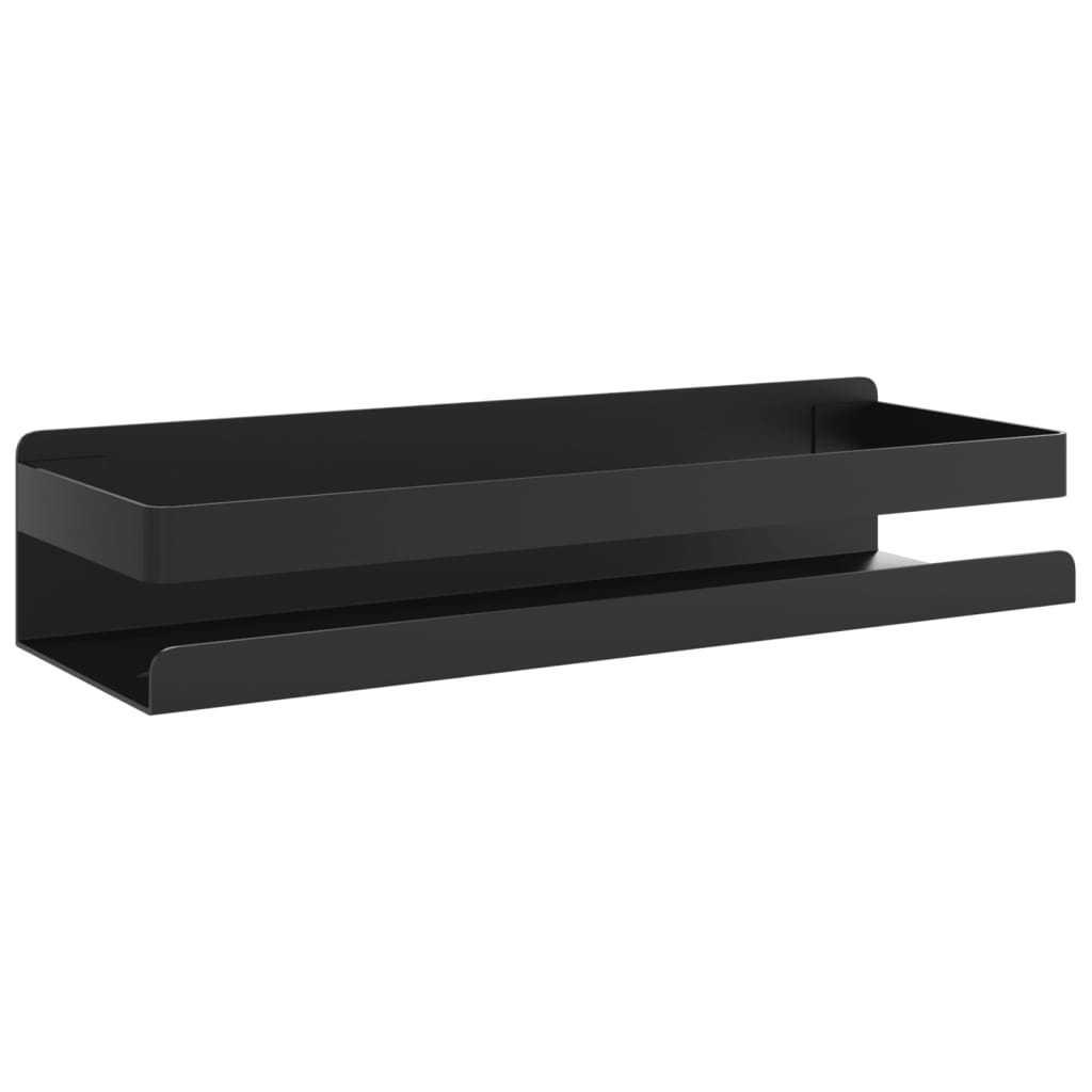 Mensola Doccia Nera Opaca 30x10x6cm Acciaio Inox 304 Spazzolato