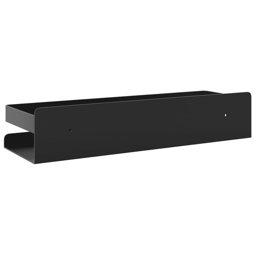 Mensola Doccia Nera Opaca 30x10x6cm Acciaio Inox 304 Spazzolato