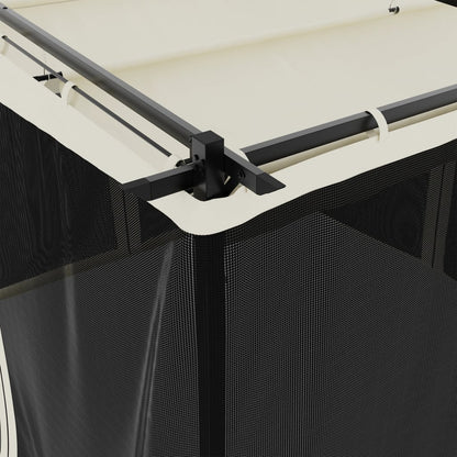 Gazebo con Pareti in Rete Crema 3x3 m in Acciaio | homemem39