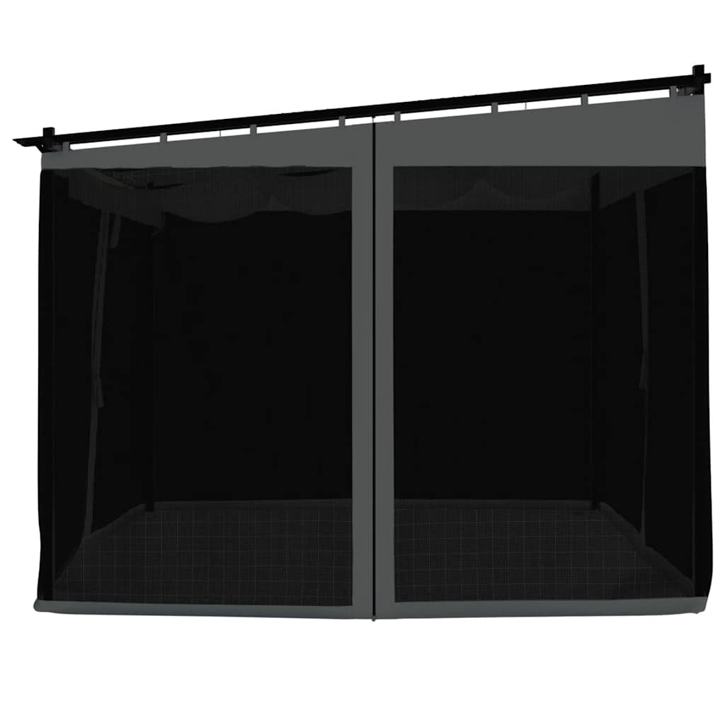 Gazebo con Pareti in Rete Antracite 3x3 m in Acciaio | homemem39