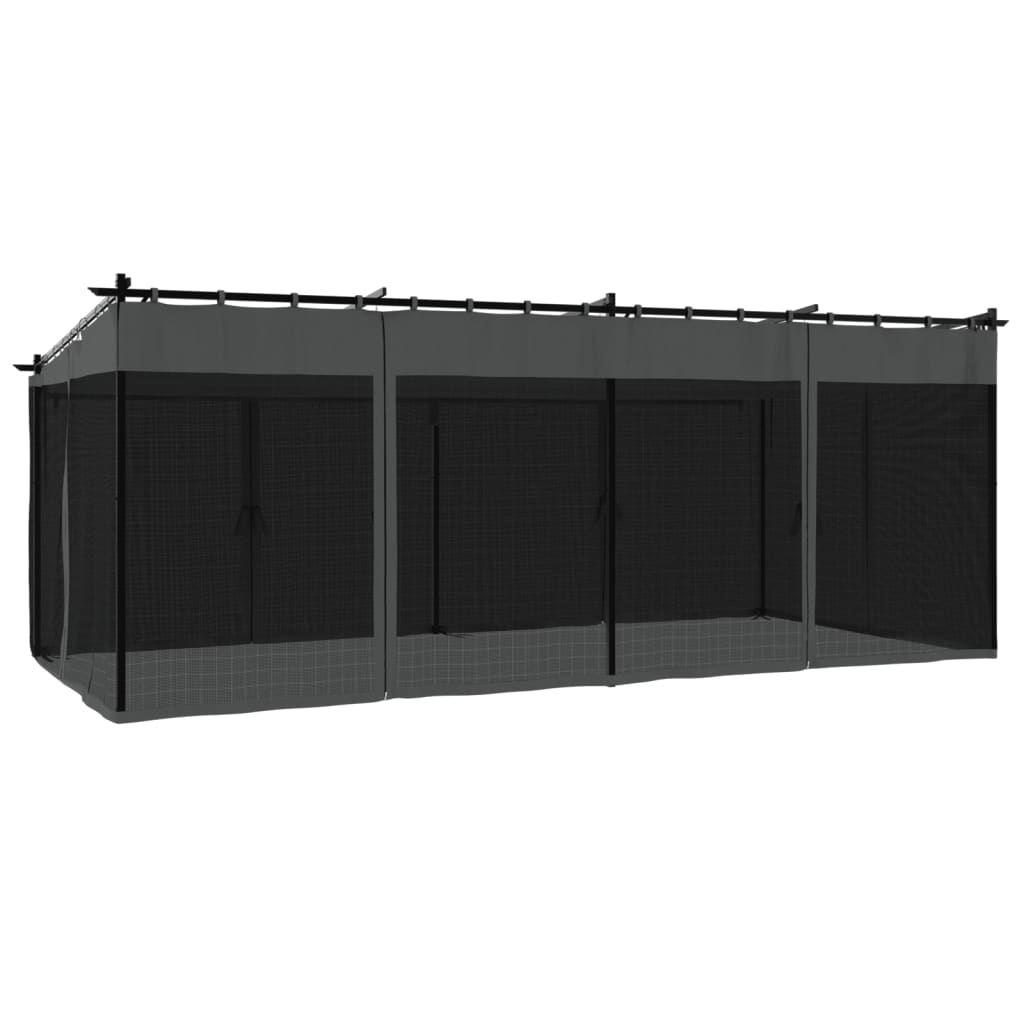 Gazebo con Pareti in Rete Antracite 6x3 m in Acciaio | homemem39