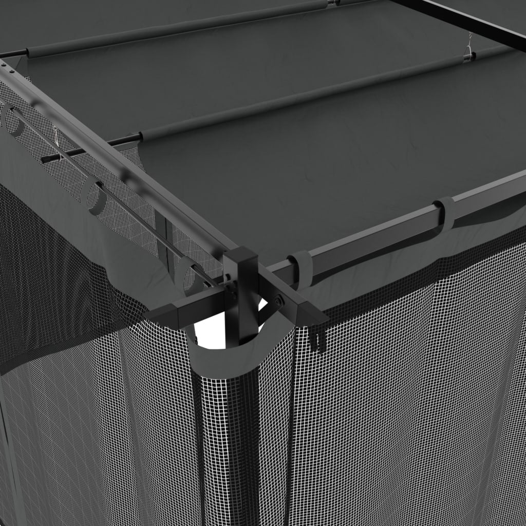 Gazebo con Pareti in Rete Antracite 6x3 m in Acciaio | homemem39