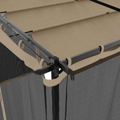 Gazebo con Pareti in Rete Tortora 6x3 m in Acciaio | homemem39