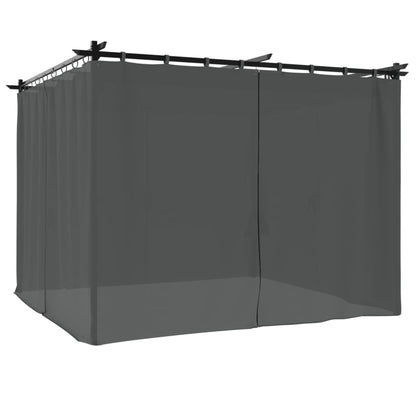 Gazebo con Tende Antracite 3x3 m in Acciaio | homemem39