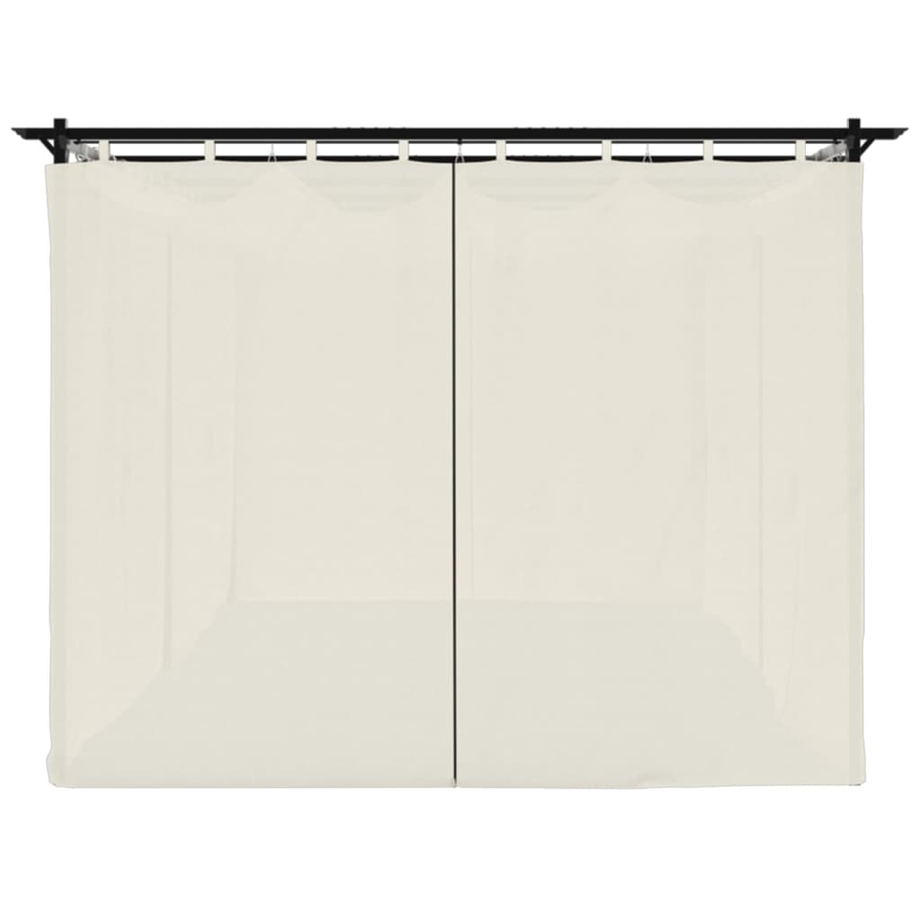Gazebo con Tende Crema 6x3 m in Acciaio | homemem39