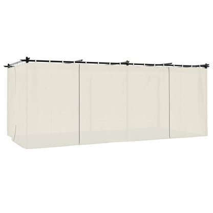 Gazebo con Tende Crema 6x3 m in Acciaio | homemem39