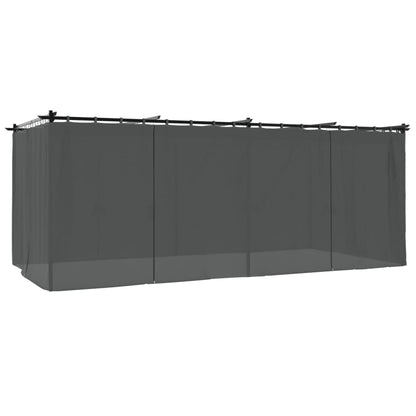 Gazebo con Tende Antracite 6x3 m in Acciaio | homemem39