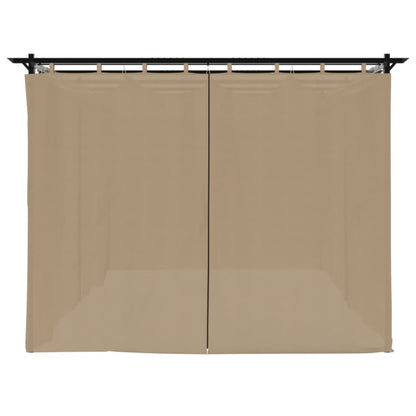 Gazebo con Tende Tortora 6x3 m in Acciaio | homemem39