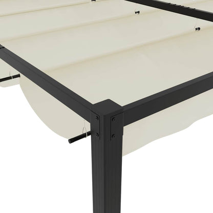 Gazebo da Giardino con Tetto Retrattile Crema 3x3m in Acciaio | homemem39