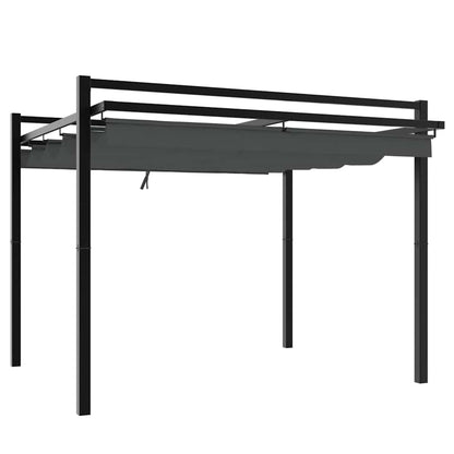 Gazebo Giardino con Tetto Retrattile Antracite 3x3 m Alluminio | homemem39