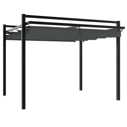 Gazebo Giardino con Tetto Retrattile Antracite 3x3 m Alluminio | homemem39
