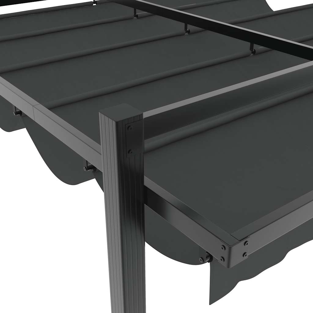 Gazebo Giardino con Tetto Retrattile Antracite 3x3 m Alluminio | homemem39