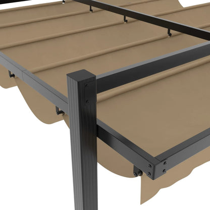 Gazebo da Giardino con Tetto Retrattile Tortora 3x3 m Alluminio | homemem39