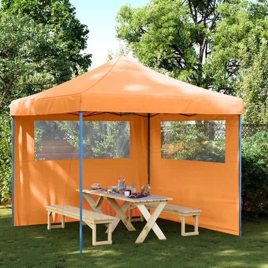 Tendone per Feste Pieghevole Pop-Up con 2 Pareti Arancione | homemem39