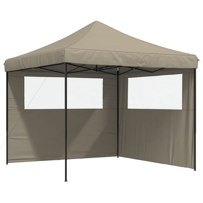 Tendone per Feste Pieghevole Pop-Up con 2 Pareti Tortora | homemem39