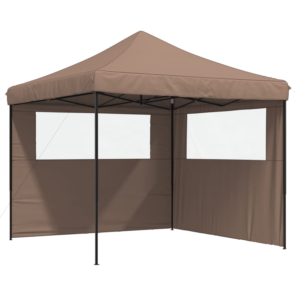 Tendone per Feste Pieghevole Pop-Up con 2 Pareti Marrone | homemem39