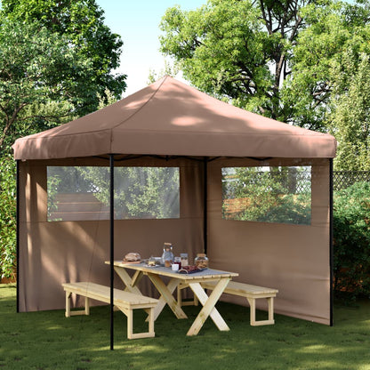 Tendone per Feste Pieghevole Pop-Up con 2 Pareti Marrone | homemem39
