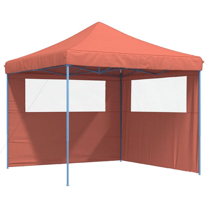 Tendone per Feste Pieghevole Pop-Up con 2 Pareti Terracotta | homemem39