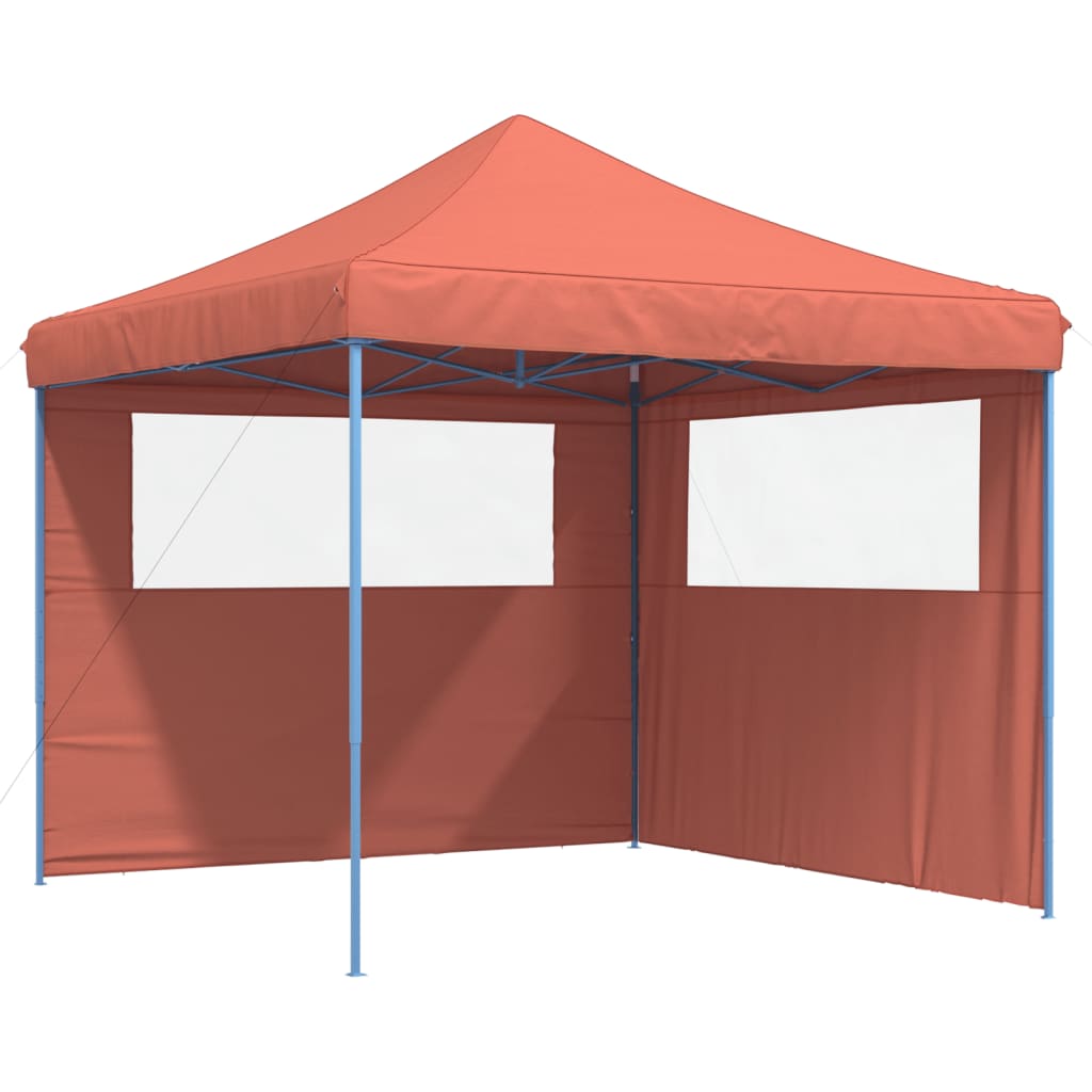 Tendone per Feste Pieghevole Pop-Up con 2 Pareti Terracotta - homemem39