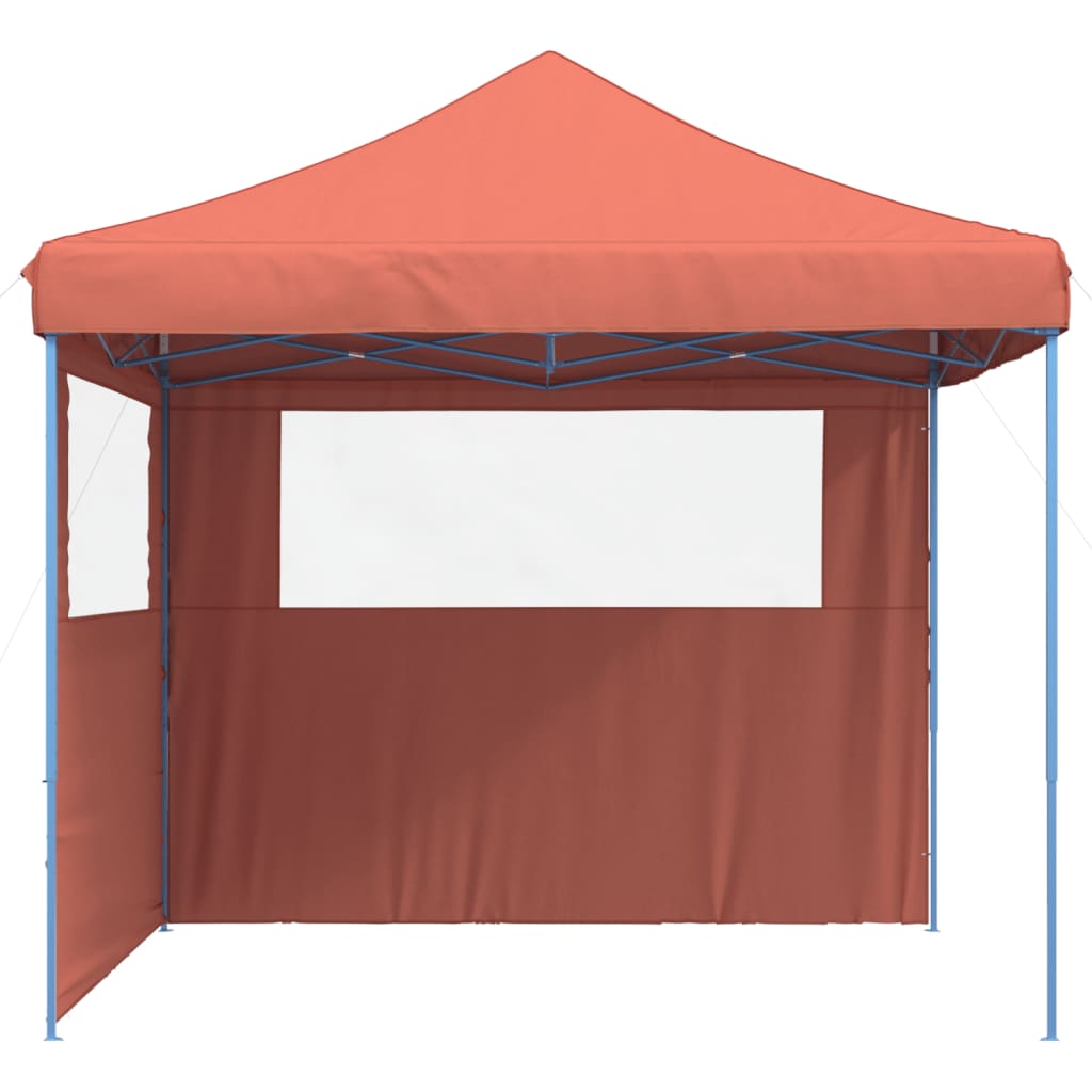 Tendone per Feste Pieghevole Pop-Up con 2 Pareti Terracotta - homemem39