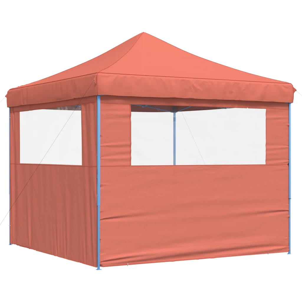 Tendone per Feste Pieghevole Pop-Up con 2 Pareti Terracotta - homemem39