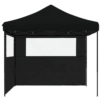 Tendone per Feste Pieghevole Pop-Up con 2 Pareti Nero | homemem39