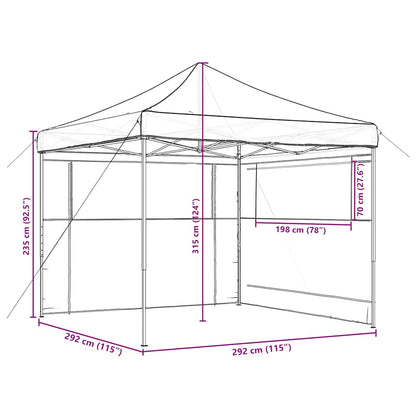 Tendone per Feste Pieghevole Pop-Up con 2 Pareti Nero | homemem39