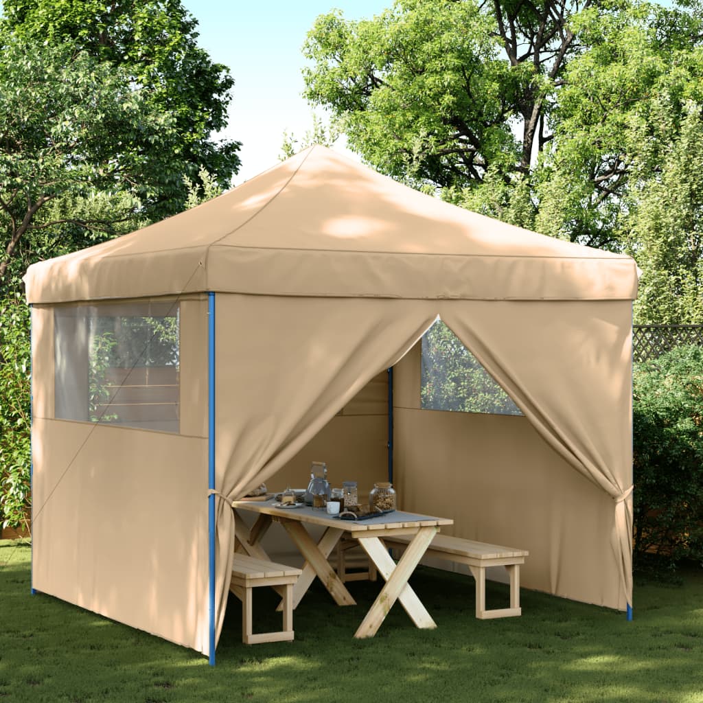 Tendone per Feste Pieghevole Pop-Up con 4 Pareti Beige - homemem39