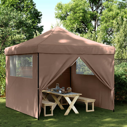 Tendone per Feste Pieghevole Pop-Up con 4 Pareti Marrone | homemem39
