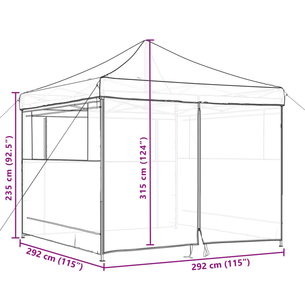 Tendone per Feste Pieghevole Pop-Up con 4 Pareti Terracotta | homemem39