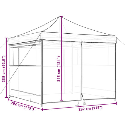 Tendone per Feste Pieghevole Pop-Up con 4 Pareti Nero | homemem39