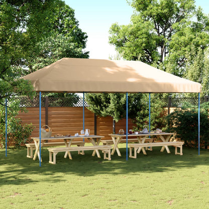 Tenda da Festa Pieghevole Pop-Up Beige 580x292x315 cm - homemem39
