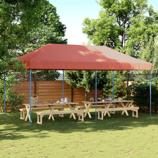 Tenda da Festa Pieghevole Pop-Up Terracotta 580x292x315 cm - homemem39