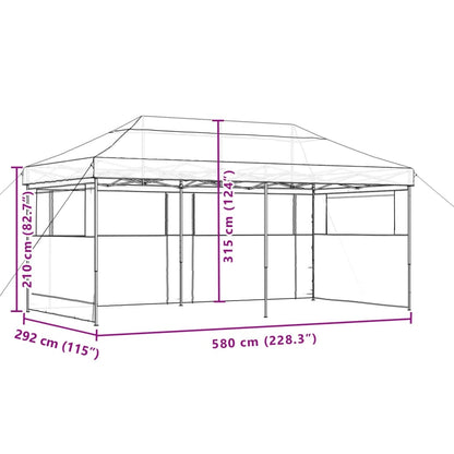 Tendone per Feste Pieghevole Pop-Up con 3 Pareti Arancione | homemem39