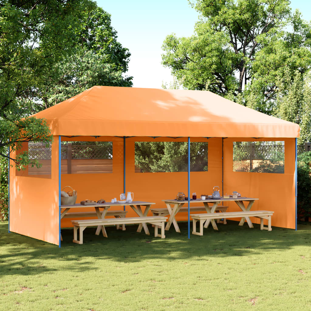 Tendone per Feste Pieghevole Pop-Up con 3 Pareti Arancione | homemem39