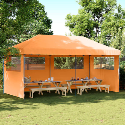 Tendone per Feste Pieghevole Pop-Up con 3 Pareti Arancione | homemem39