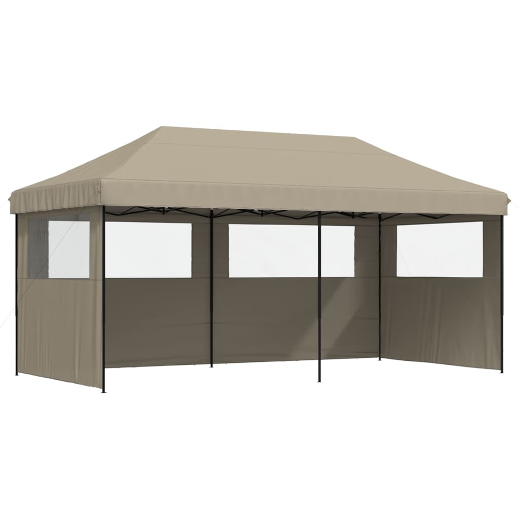 Tendone per Feste Pieghevole Pop-Up con 3 Pareti Tortora | homemem39