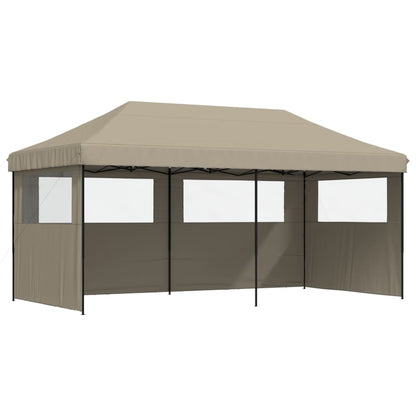 Tendone per Feste Pieghevole Pop-Up con 3 Pareti Tortora | homemem39